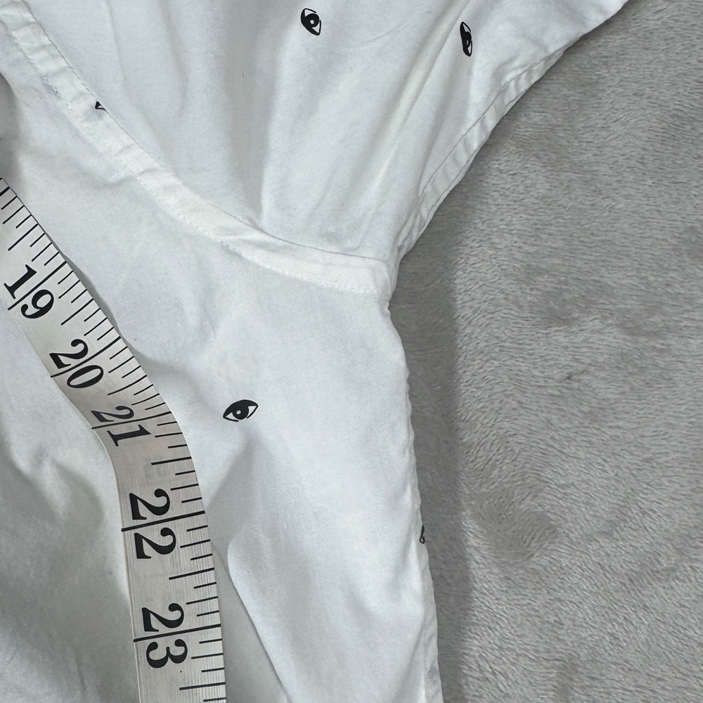 Kenzo Paris White Multi Eye Cotton Poplin Blend Slim Fit Collared Shirt 42-16.5 - Picture 13 of 16